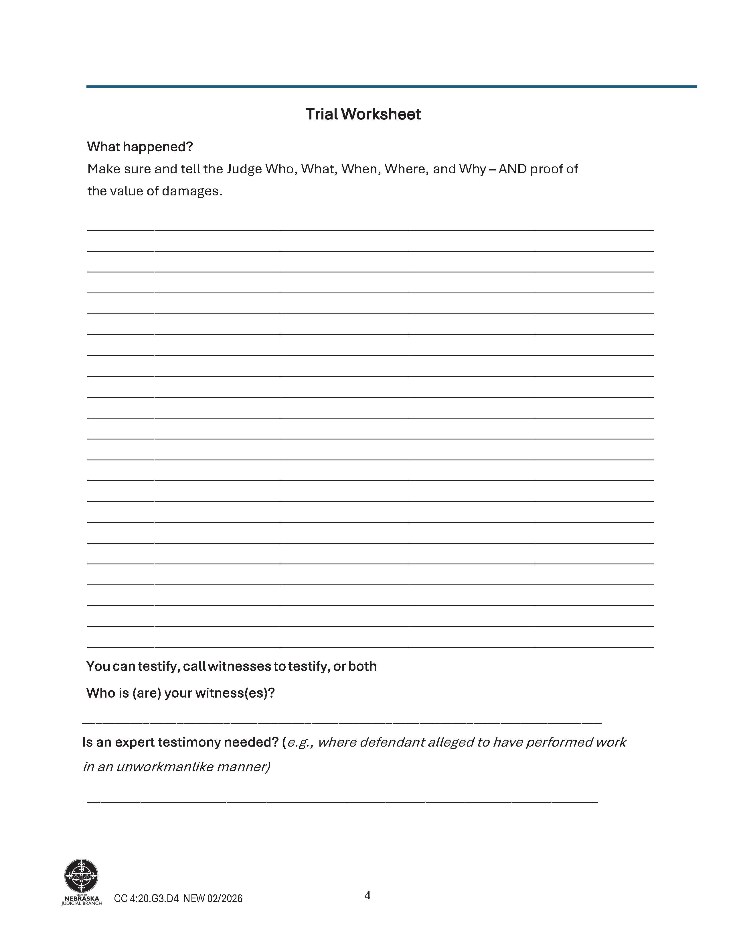 trial worksheet page 1