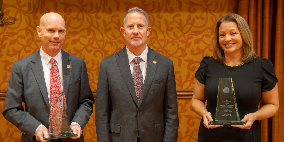 Judge John Rademacher, Chief Justice Jeffrey Funke, Judge Amy Schuchman.
