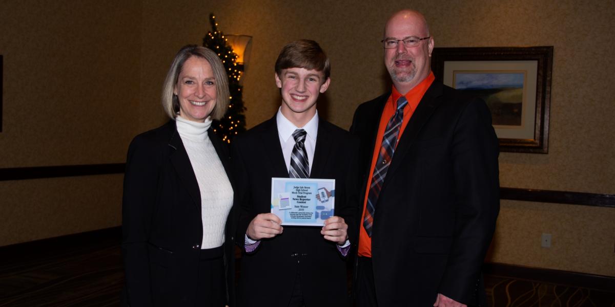 Damon Bennett of GI Northwest Wins Student News Reporter Contest at State Mock Trial Championship