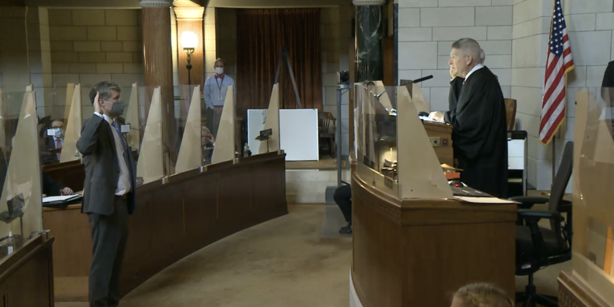 Heavican Swears-in New State Senators and Leaders