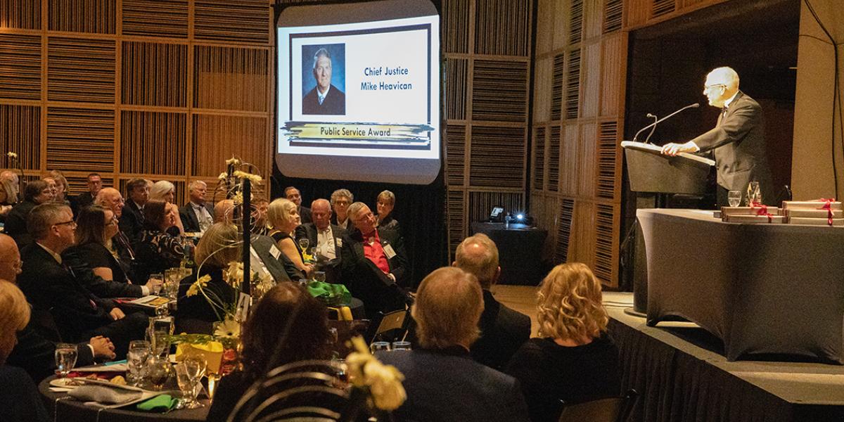 Public Service Award Presented to Chief Justice Heavican