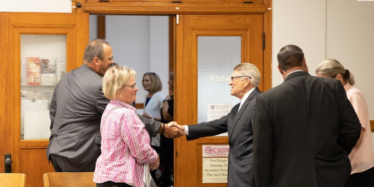 Day 1: Chief Justice Summer Tour First Stop at the Garden County Courthouse for Lunch and Presentation (Oshkosh)