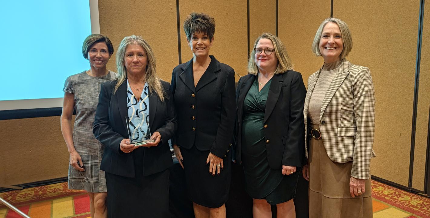 Douglas County Court Judge Stephanie Hansen, Douglas County Judicial Administrator Pam Cardenas, Douglas County Court Presiding Judge Marcie Keim, Director of the Volunteer Layers Project for the NSBA Shannon Seim, Justice Stephanie Stacy