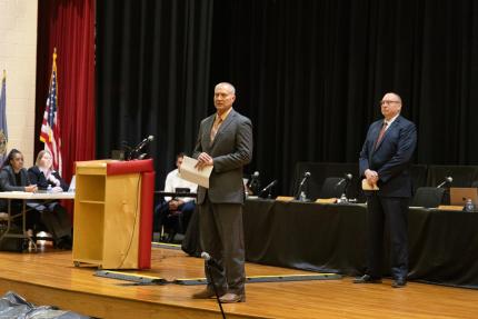 Judges Derek Weimer and Randin Roland provided insightful background information on Law Day and the Nebraska court system.