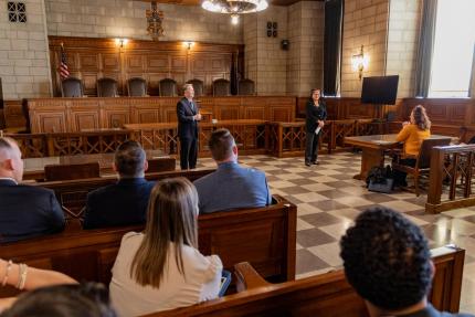 Chief Justice Funke and Judge Bishop Visit with Hall County’s Leadership Unlimited