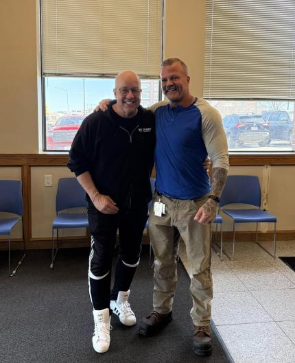 Comedian Mark Lundholm and Problem-Solving Court Coordinator Rob Owens