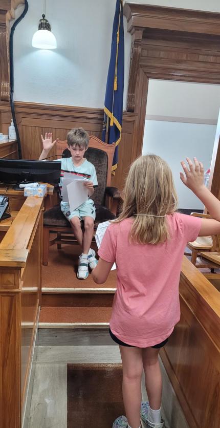 Second Graders Participate in Mock Trial at Polk County Courthouse
