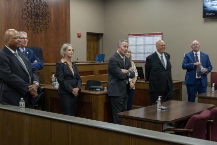 Justice Vaughn, Justice Freudenberg, Justice Stacy, Chief Justice Funke, Justice Cassel, Justice Bergevin
