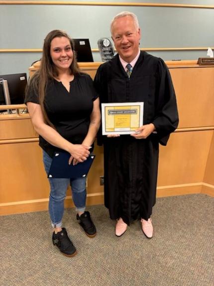 Judge Thomas Klein with Graduate Meagan.