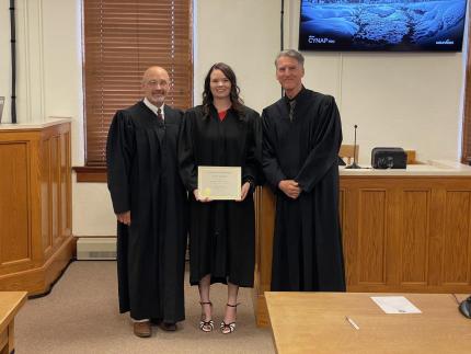 Retired Judge James Worden, Jenifer Gompert, Judge Paul Wess