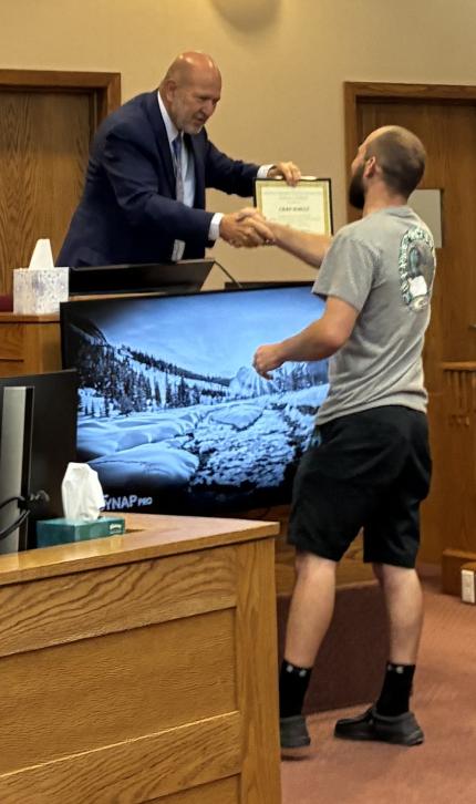 Judge Piccolo and Graduate  Chad