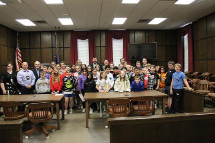 Fifth-grade Students Hold Mock Trial at Otoe County Courthouse