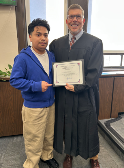 Judge James Masteller with graduate