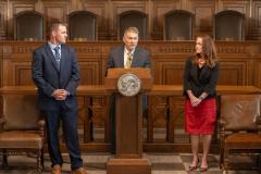Problem-Solving Courts Director Adam Jorgensen, Chief Justice Michael Heavican, Judge Shelly Stratman