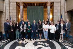 Back row: Corey Steel, Kasey Stallbaum, Scott Lord, Ashley Laux, Mary Pat Coe, Stephanie Volkmer, Theresa Cusic, Deb VanDyke-Ries, Kari Corkle, and Gene Cotter.  Front row: Annette Shafer, Sarah Acri, Megan Perkins, Jeanine Hrdlicka, Chief Justice Jeffrey Funke, Wendy Dethlefs, Jordan Hernandez, Traci Webber, Theo Raumaker, and Kathleen Valle.