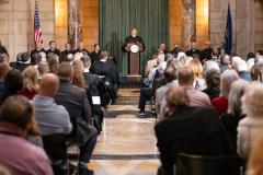 Chief Justice Jeffrey J. Funke speaking