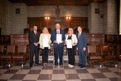 State Court Administrator Corey Steel, State Probation Administrator Deb Minardi, Chief Probation Officer and peer support team member Jeff Jennings, Problem-Solving Court Coordinator and peer support team member Heather Moran, and Justice Jeff Funke.