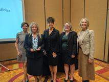 Douglas County Court Judge Stephanie Hansen, Douglas County Judicial Administrator Pam Cardenas, Douglas County Court Presiding Judge Marcie Keim, Director of the Volunteer Layers Project for the NSBA Shannon Seim, Justice Stephanie Stacy
