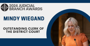 Outstanding Clerk of the District Court Awarded to: Mindy Wiegand, Dist. 12 Cheyenne County District Court